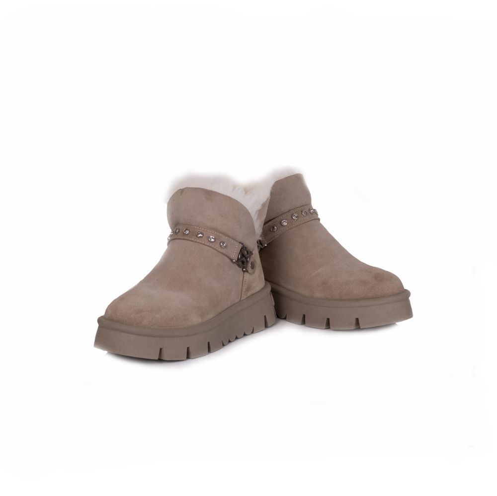 Taşlı Içi Yünlü  Ugg Model Bot  VIZON SUET BM25-34805VIZON SUET resmi