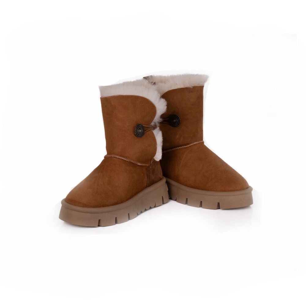 Çift Düğmeli Içi Yünli  Uzun Klasik Ugg  TABA SUET BM25-34804TABA SUET resmi