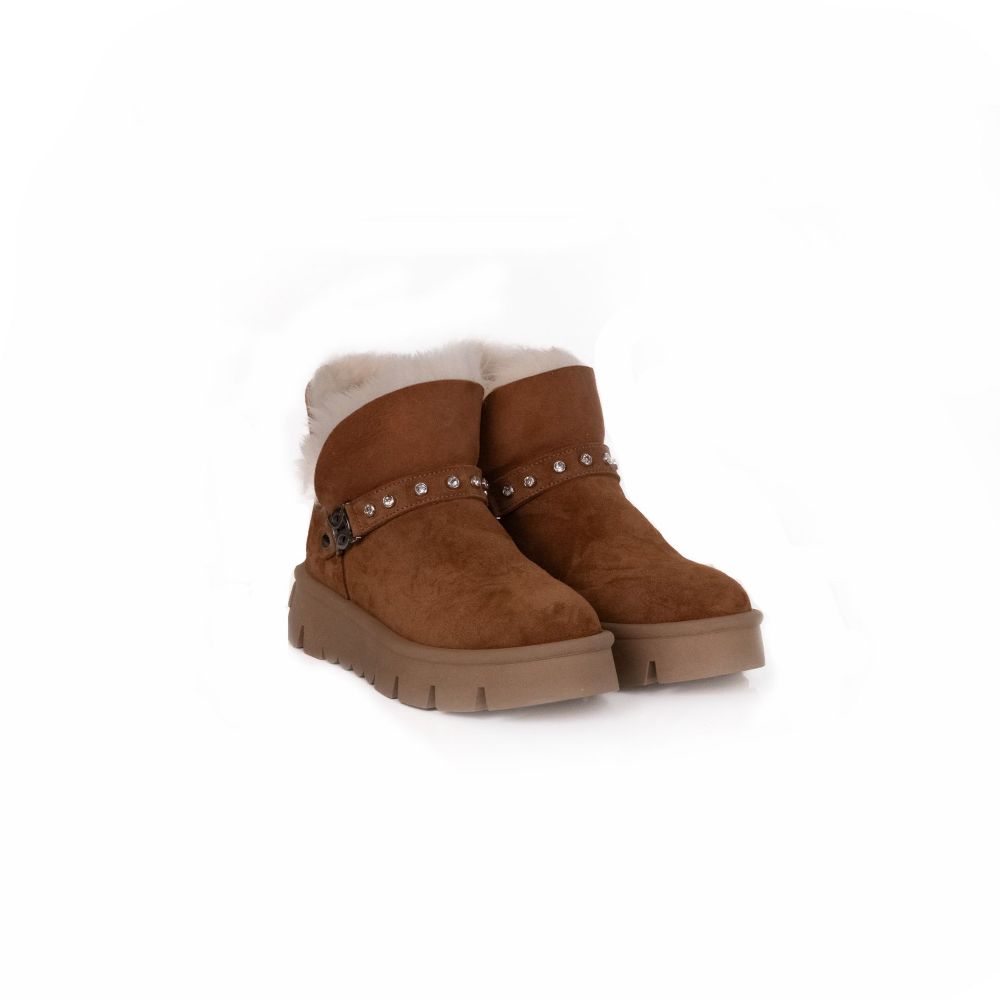 Taşlı Içi Yünlü  Ugg Model Bot  TABA SUET BM25-34805TABA SUET resmi