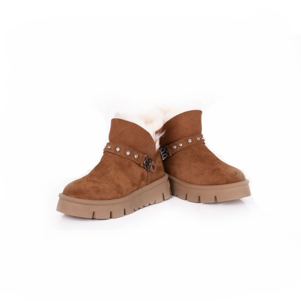 Taşlı Içi Yünlü  Ugg Model Bot  TABA SUET BM25-34805TABA SUET resmi