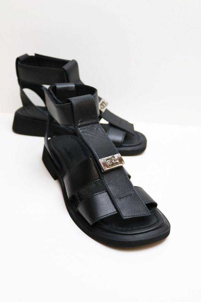 Cırtlı Gladiyator Sandalet  SIYAH BM517-17SIYAH resmi